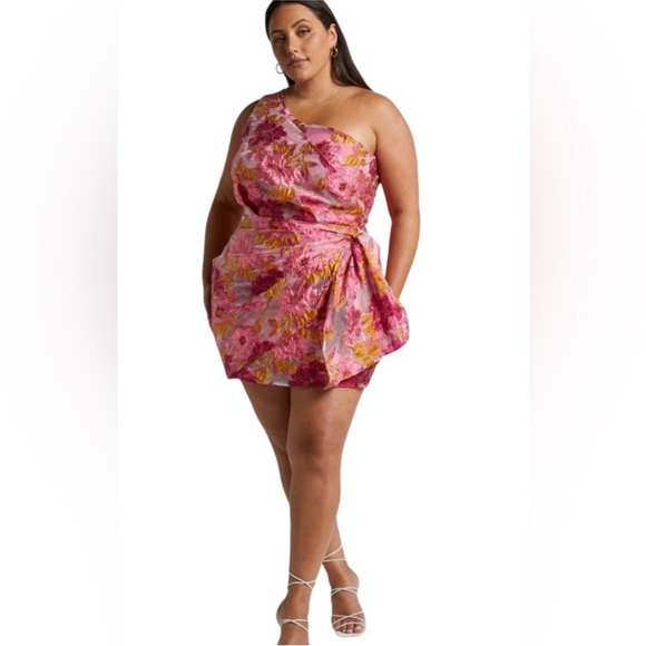 Showpo. Dresses & Skirts - Showpo Brailey one shoulder wrap front thigh split midi dress NWT size 14